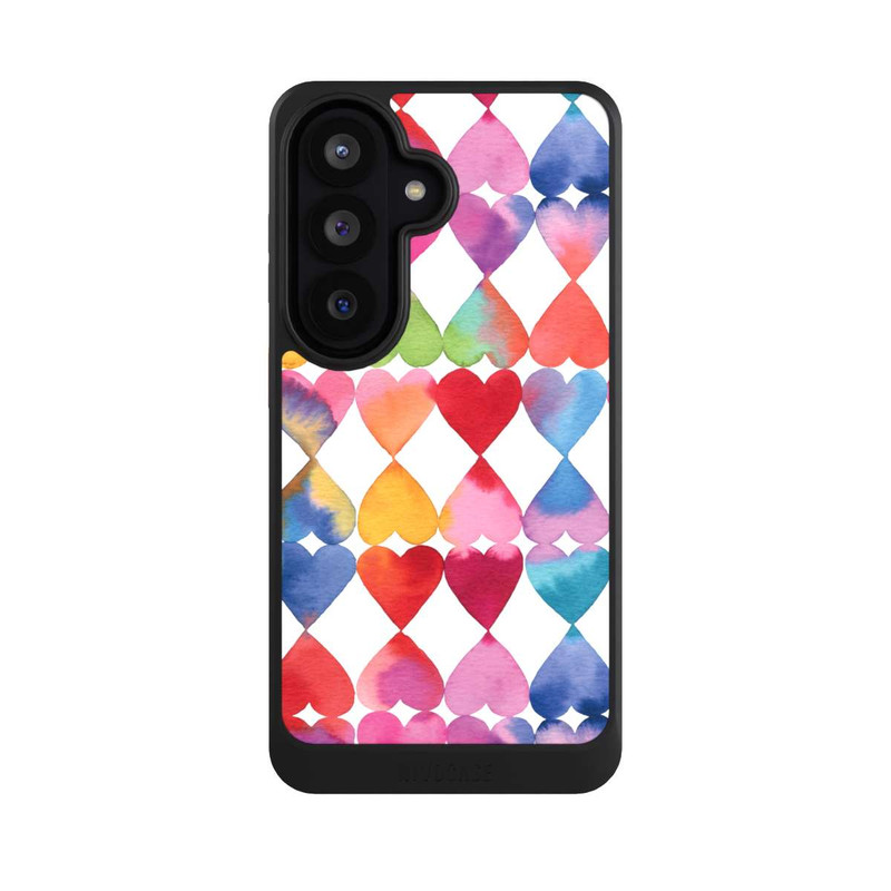 Galaxy S26 NIVOcore Colorful Watercolor Hearts Pattern