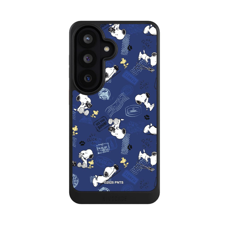 Galaxy S26 NIVOcore Peanuts Travel Stamps Pattern Blue