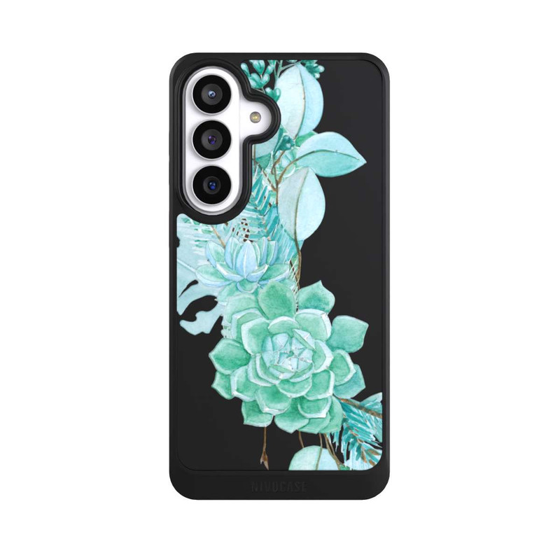 Galaxy S26+ NIVOcore Fleurs Vertes Menthes Transparent