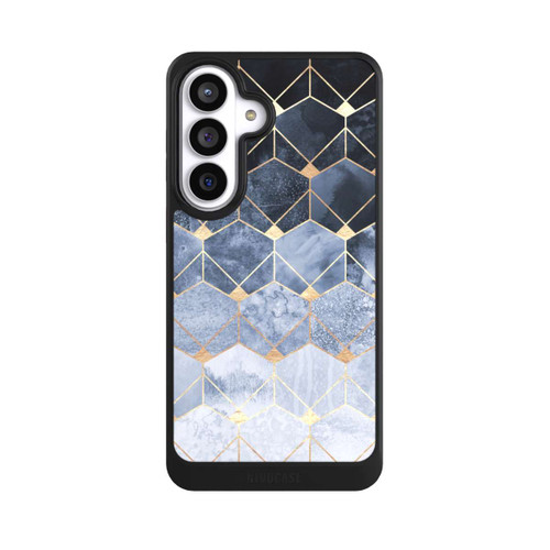 Samsung Galaxy S26+ NIVOcore Blaue Sechsecke und Diamanten Golddruck