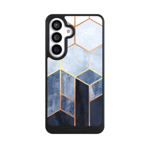 Samsung Galaxy S26+ NIVOcore Blauer Farbverlauf Sechsecke Golddruck