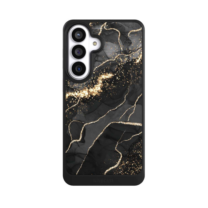 Galaxy S26+ NIVOcore Look Spirales de Marbre Sombre & Or