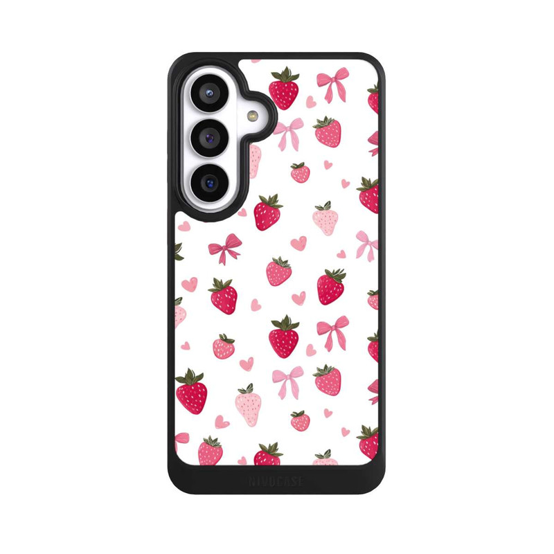 Galaxy S26+ NIVOcore Erdbeer Herz Schleifen Muster Pink