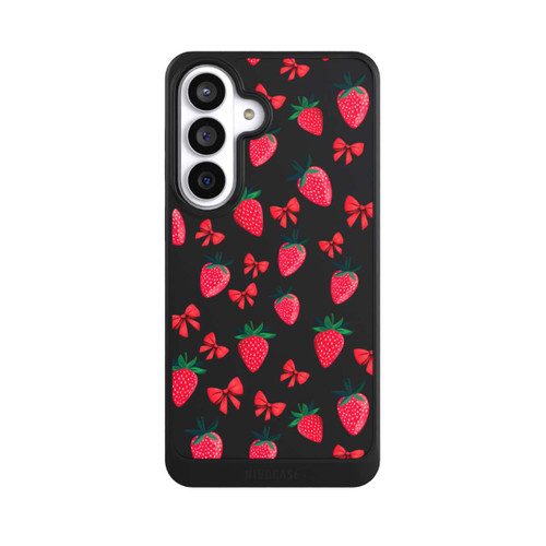 Samsung Galaxy S26+ NIVOcore Strawberry Heart Ribbon Pattern Transparent