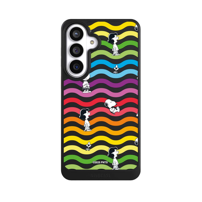 Galaxy S26+ NIVOcore Snoopy Pattern Rainbow Transparent