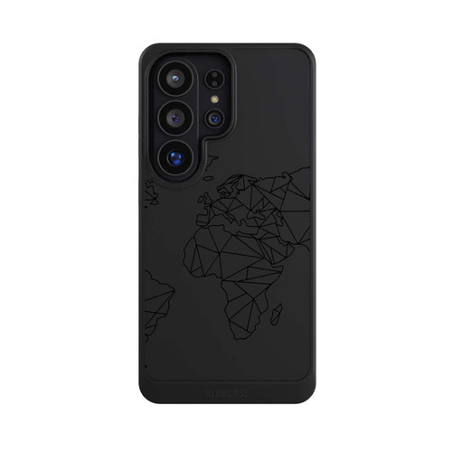 Samsung Galaxy S26 Ultra NIVOcore Polygon Weltkarte Schwarz ohne Hintergrund