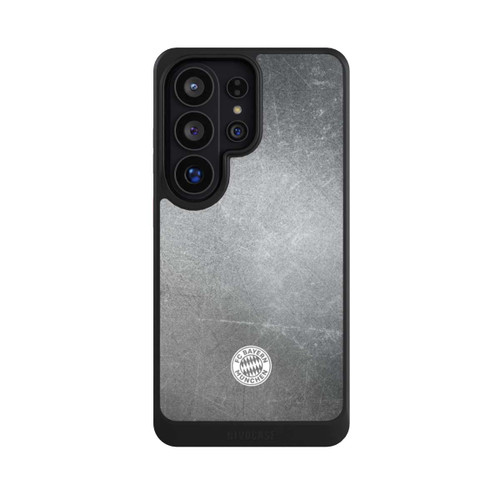 Samsung Galaxy S26 Ultra NIVOcore Logo FCB Classique Petit - Blanc sur Fond Métallique