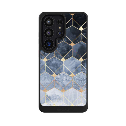 Samsung Galaxy S26 Ultra NIVOcore Blaue Sechsecke und Diamanten Golddruck