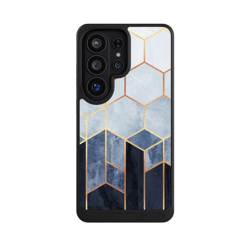 Galaxy S26 Ultra NIVOcore Blauer Farbverlauf Sechsecke Golddruck