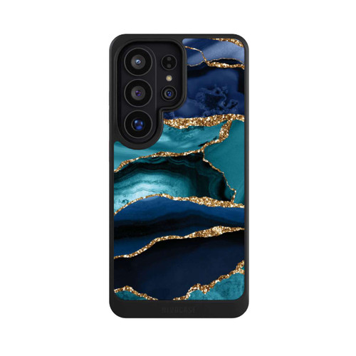 Samsung Galaxy S26 Ultra NIVOcore Dark and Light Blue Marble Gold Glitter Look