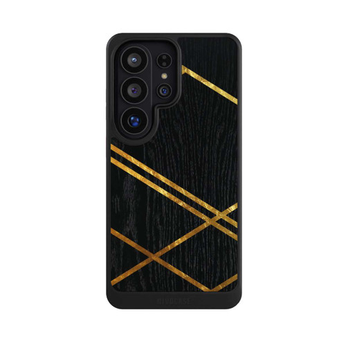 Samsung Galaxy S26 Ultra NIVOcore Schwarzes geometrisches Muster Goldene Streifen