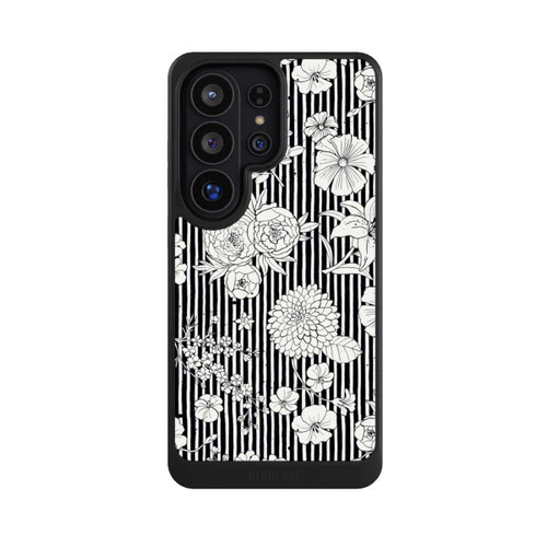 Samsung Galaxy S26 Ultra NIVOcore Fleurs et rayures noir et blanc