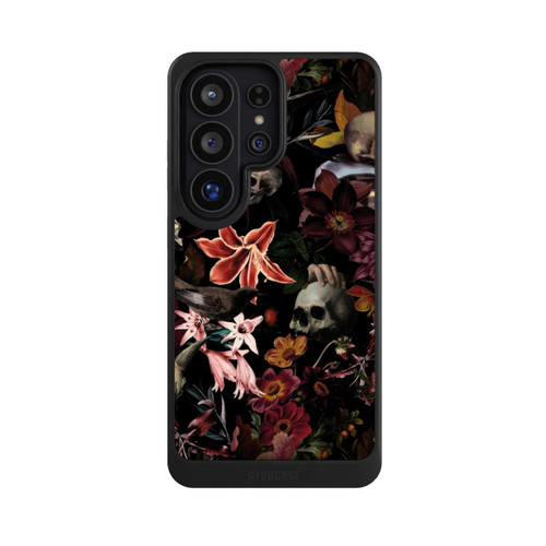Samsung Galaxy S26 Ultra NIVOcore Totenköpfe und Blumen auf dunklem Hintergrund