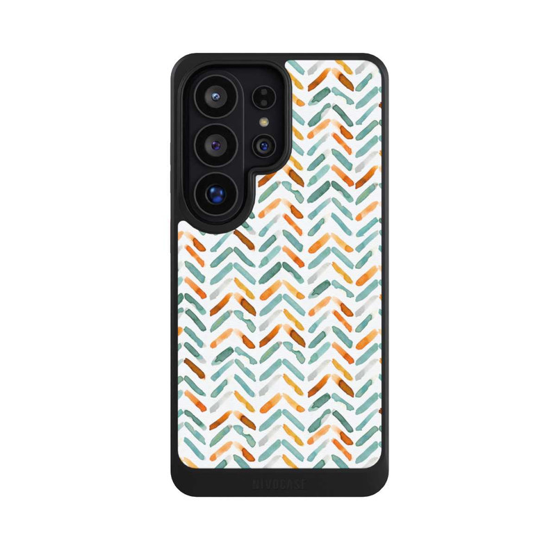 Galaxy S26 Ultra NIVOcore Elegantes Herbstchevron Blau Orange
