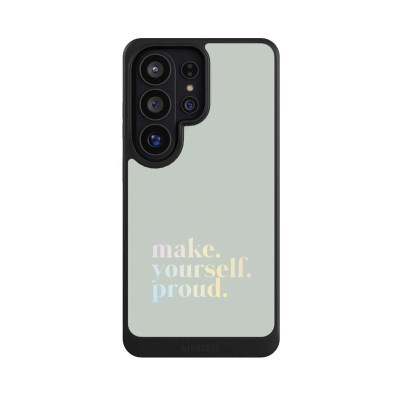 Galaxy S26 Ultra NIVOcore Make Yourself Proud Zitat-Minze und Farbverlauf