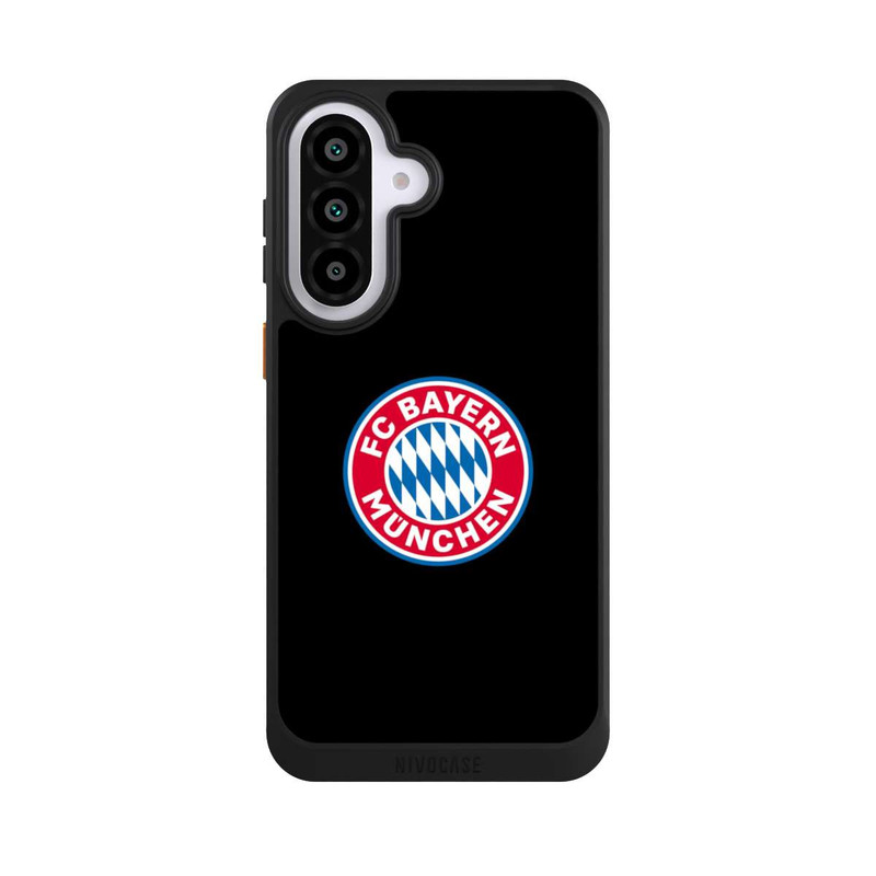 Galaxy A57 5G NIVOcore Logo FCB sur fond noir
