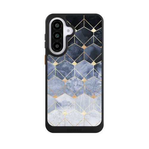 Samsung Galaxy A57 5G NIVOcore Blaue Sechsecke und Diamanten Golddruck