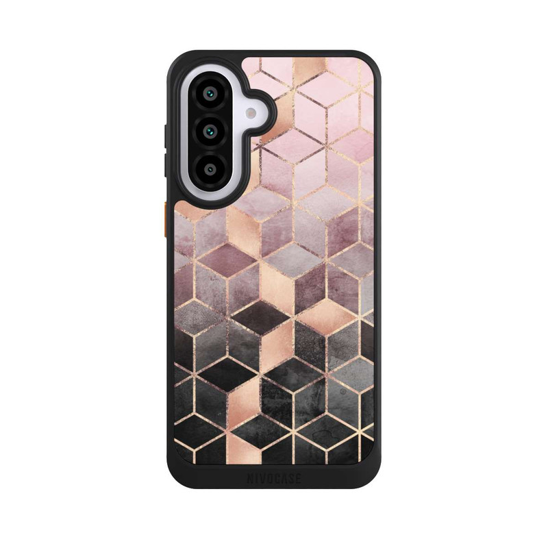 Galaxy A57 5G NIVOcore Pink-grauer Farbverlauf Würfel Druck