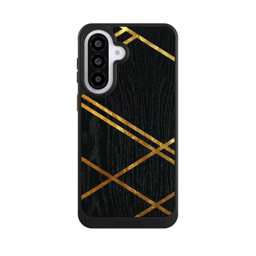 Samsung Galaxy A57 5G NIVOcore Black Geometric Pattern Golden Stripes