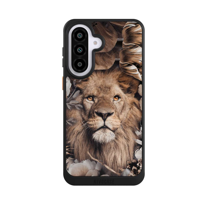 Galaxy A57 5G NIVOcore Löwe Blumenrahmen Beige