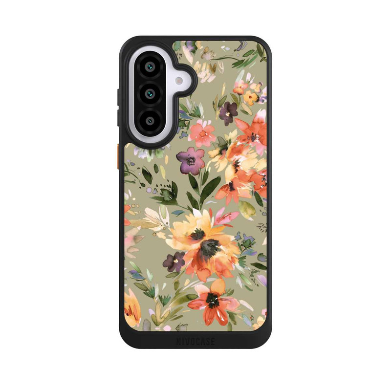 Galaxy A57 5G NIVOcore Malerische tropische Blumen Salbeigrün