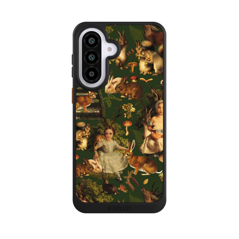 Galaxy A57 5G NIVOcore Fille et animaux dans la forêt
