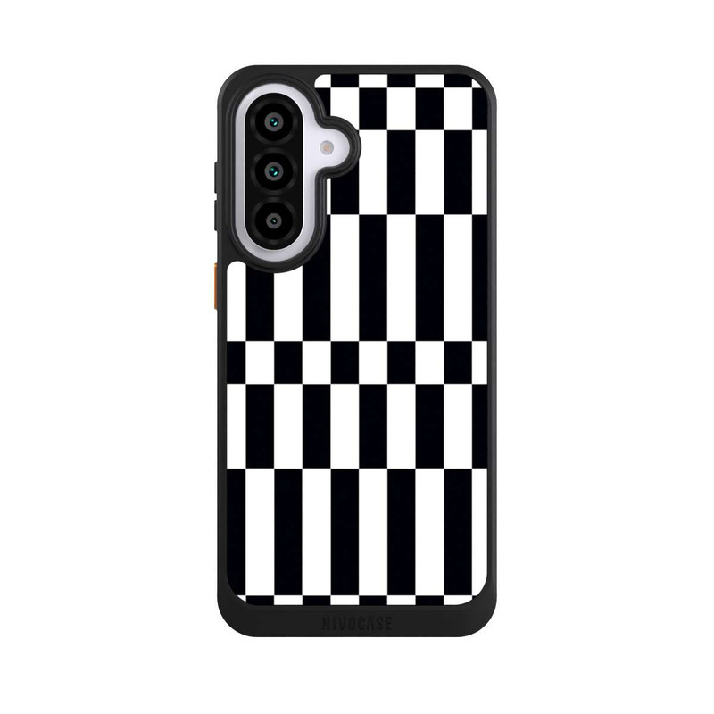 Galaxy A57 5G NIVOcore Checked Abstract Bold Black and White Color Block