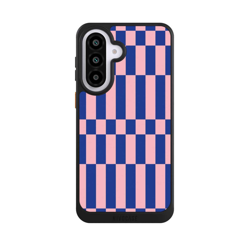 Galaxy A57 5G NIVOcore Checked Abstract Bold Electric Blue and Pink Color Block
