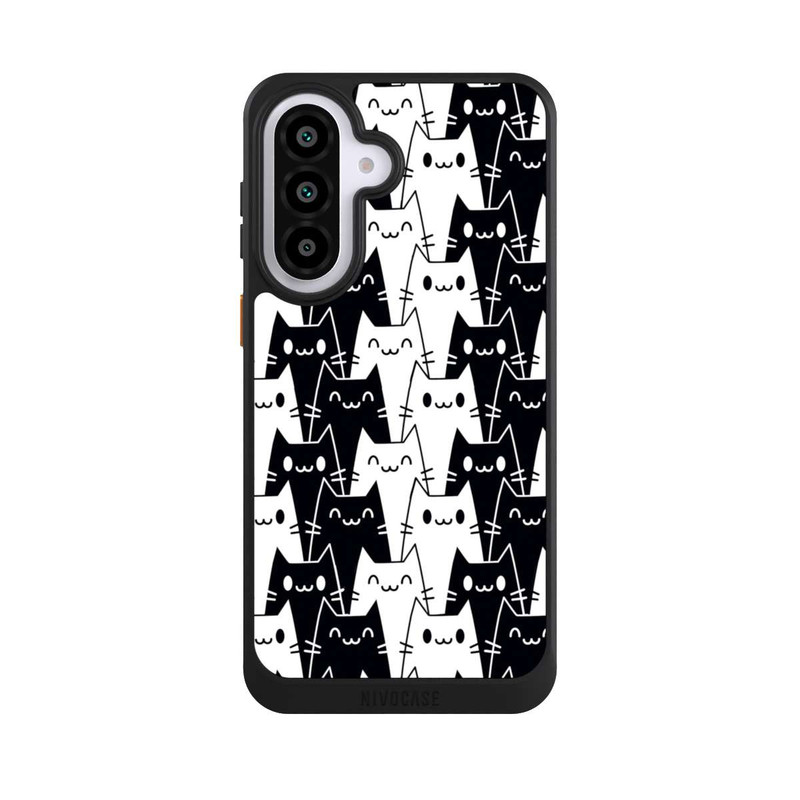 Galaxy A57 5G NIVOcore Papier Peint Chat Noir Blanc
