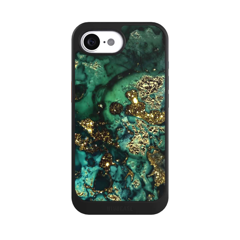 iPhone 17e NIVOcore Cyan Glitzer Marmorlook