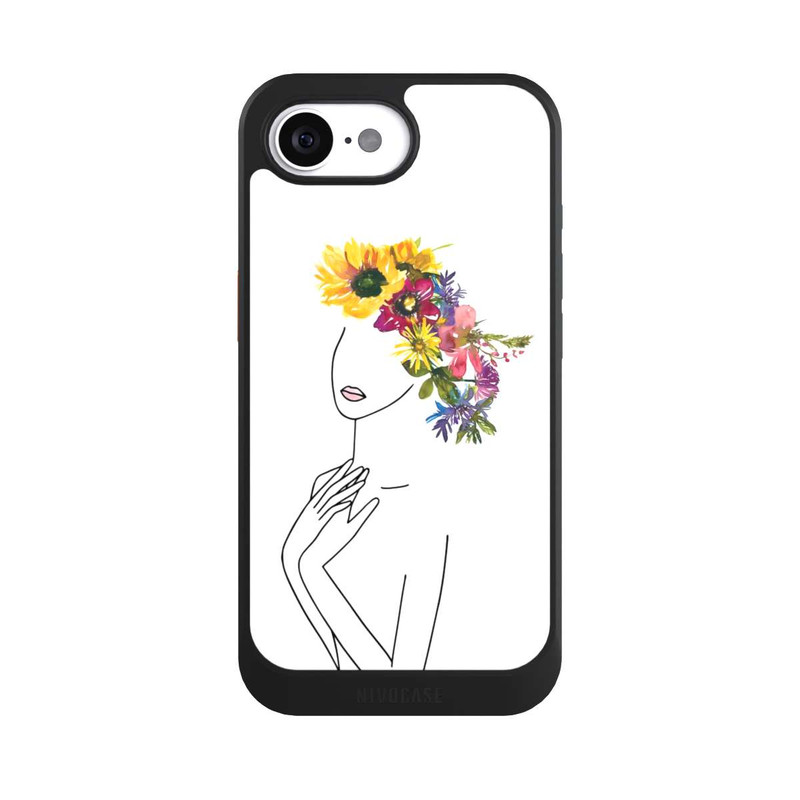 17 e NIVOcore Line Art Frau mit Blumenkrone
