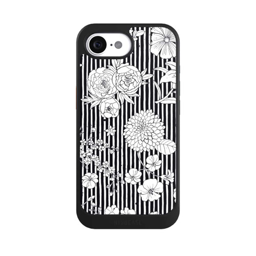 Apple iPhone 17e NIVOcore Fleurs et rayures noir et blanc