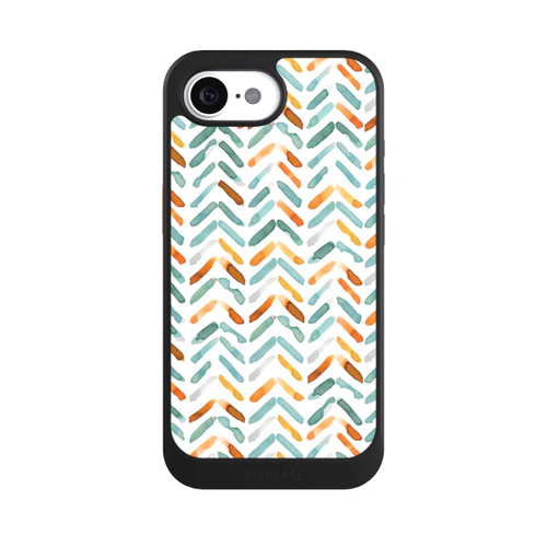 Apple iPhone 17e NIVOcore Elegantes Herbstchevron Blau Orange