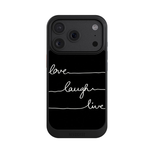 Apple iPhone 18 Pro NIVOcore Love Laugh Live blanc/noir