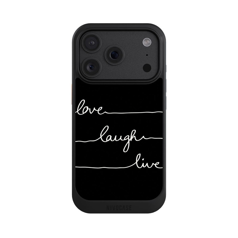 iPhone 18 Pro NIVOcore Love Laugh Live blanc/noir