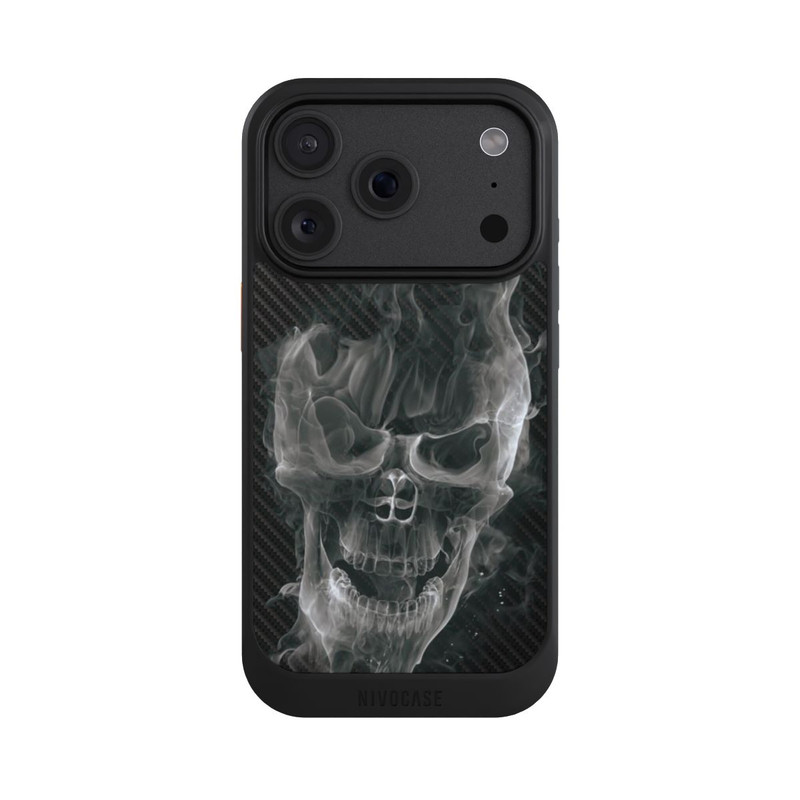 iPhone 18 Pro NIVOcore rauchender Totenkopf Carbon