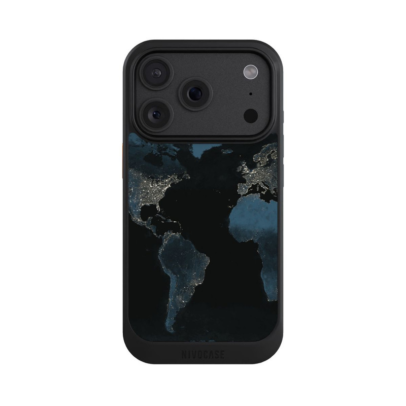 iPhone 18 Pro NIVOcore Carte du Monde Nuit