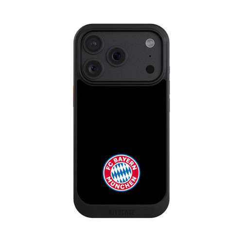 Apple iPhone 18 Pro NIVOcore Logo FCB Classique Petit - Coloré sur Fond Noir
