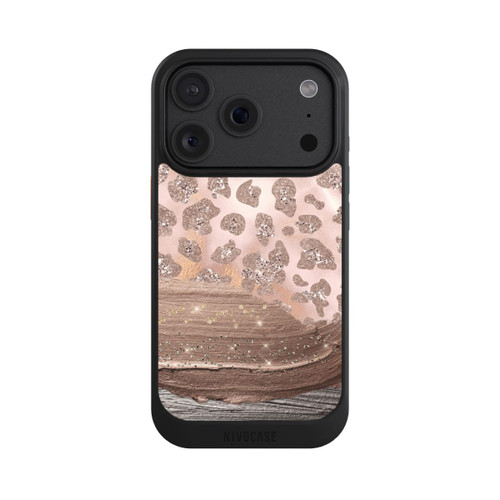 Apple iPhone 18 Pro NIVOcore Silberner Leoparden Glitzerlook