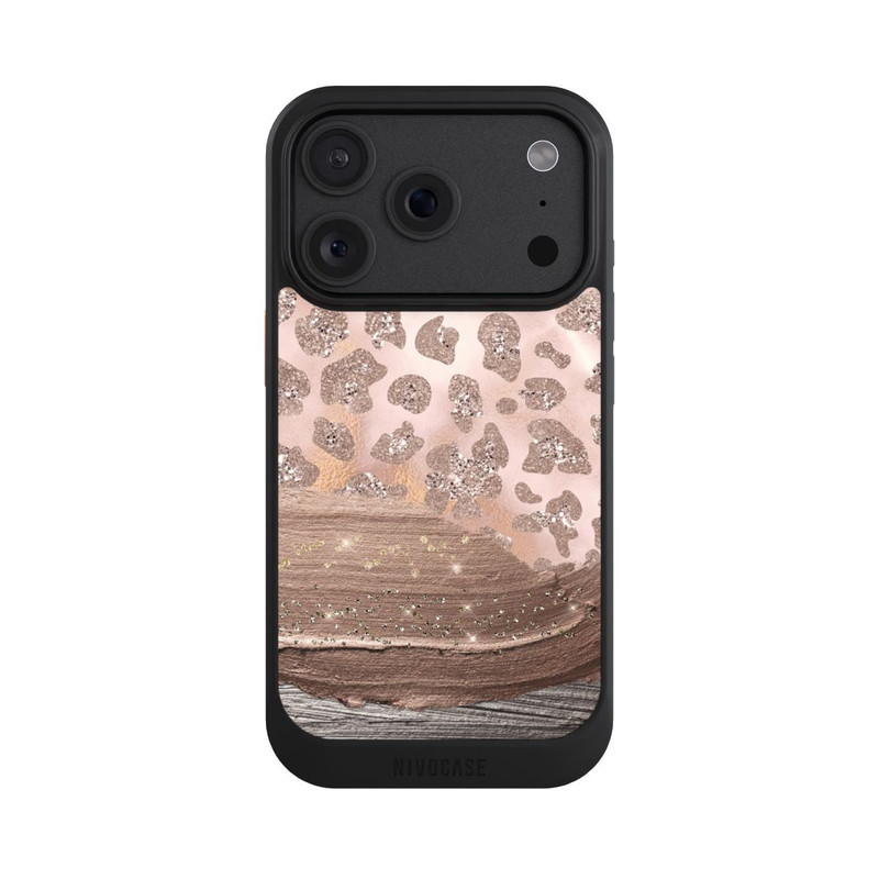 iPhone 18 Pro NIVOcore Silberner Leoparden Glitzerlook