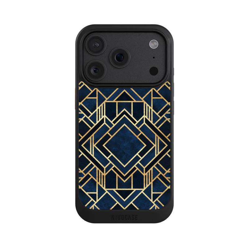 iPhone 18 Pro NIVOcore Impression Art Déco Bleu Or