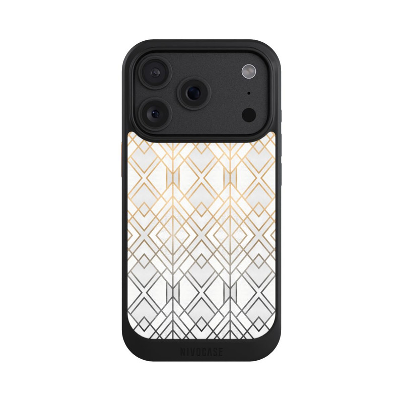 iPhone 18 Pro NIVOcore Imprimé Geo Gold doré et gris