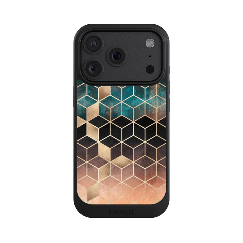 iPhone 18 Pro NIVOcore Cubes de rêve imprimé doré
