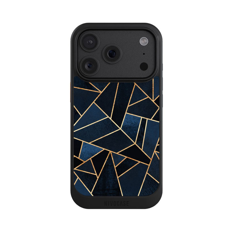 iPhone 18 Pro NIVOcore Imprimé Pierre Or Marine