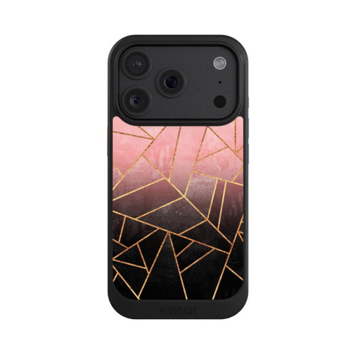 Apple iPhone 18 Pro NIVOcore Imprimé Pierre Or Rose Et Noir