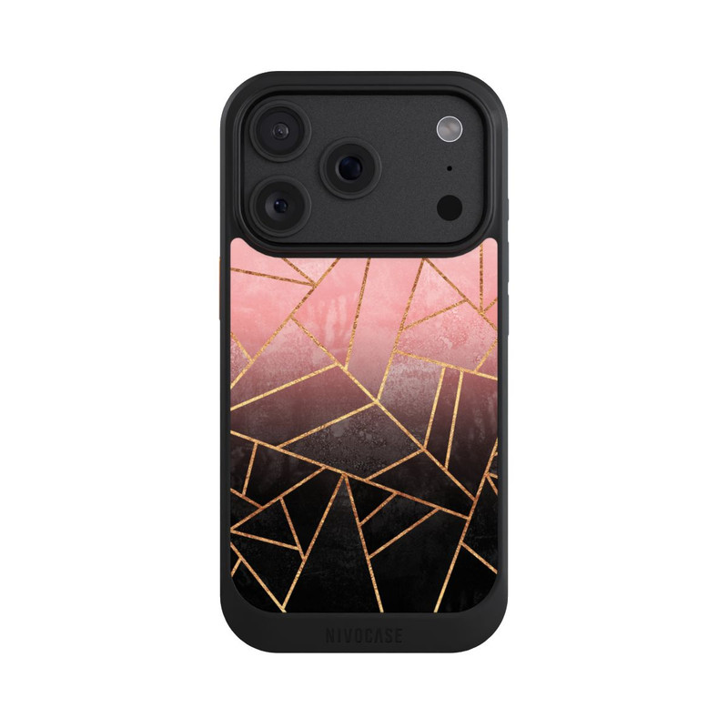 iPhone 18 Pro NIVOcore Imprimé Pierre Or Rose Et Noir
