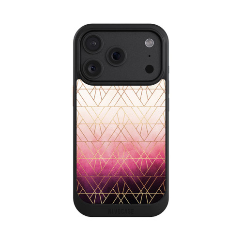 Apple iPhone 18 Pro NIVOcore Triangles ombrés roses imprimé doré