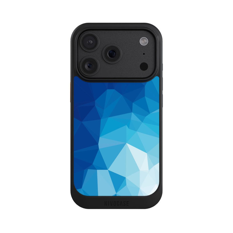 iPhone 18 Pro NIVOcore Mosaïque Polygonale Bleue