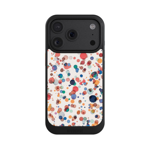 Apple iPhone 18 Pro NIVOcore Gouttes Aquarelle Texture Bleu Jaune