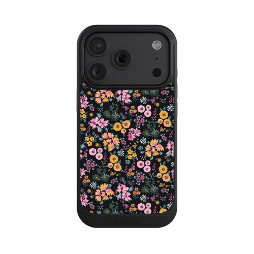 Apple iPhone 18 Pro NIVOcore Petites Fleurs colorées Noir 2
